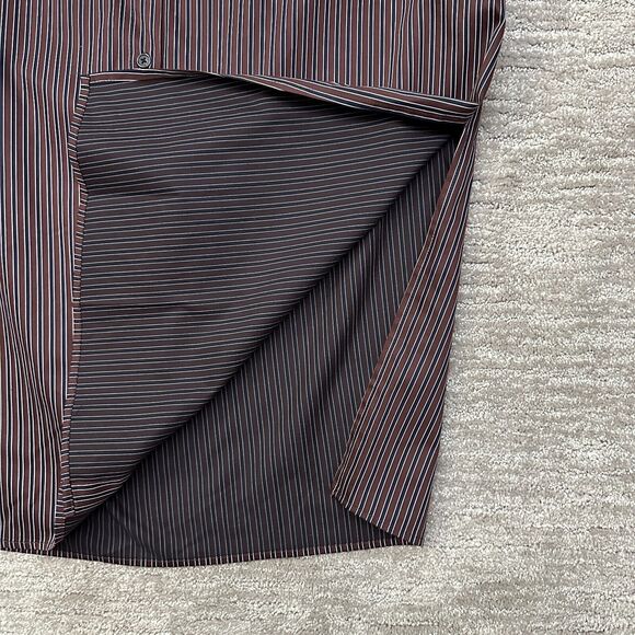 Peruvian Connection x Glenda Bailey Dress Womens Large Striped Shirt Pockets - Picture 4 of 12